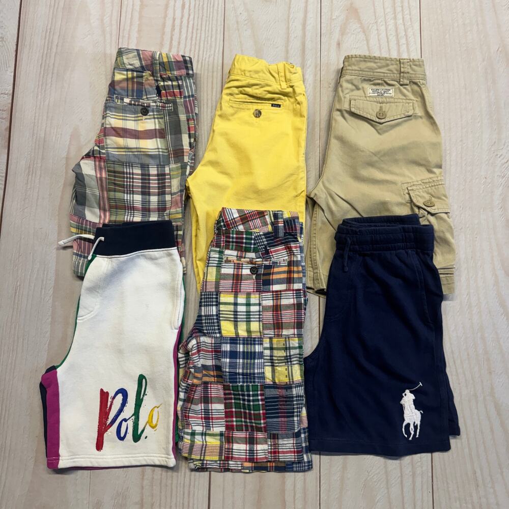 Lot of 6 Polo Ralph Lauren Boys Size S (8) Chino Cargo Shorts